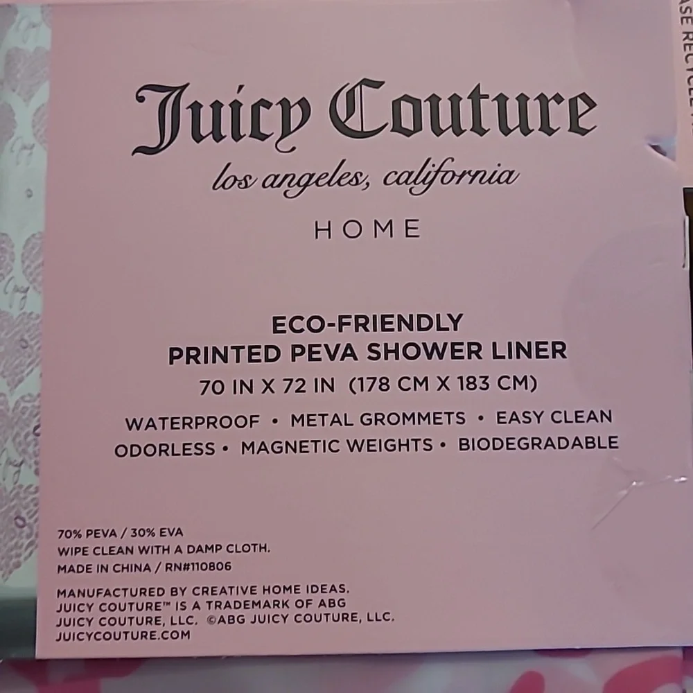 Juicy Couture Pink Leopard Print Shower Liner